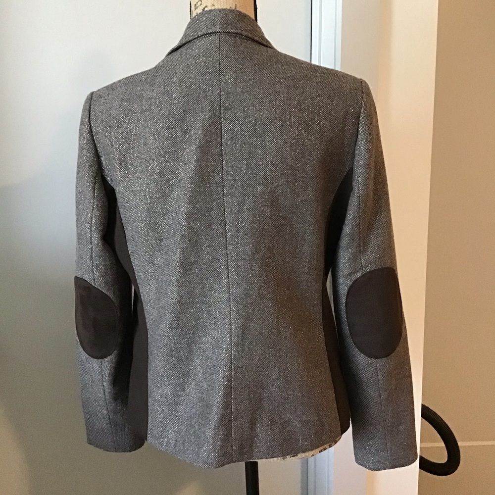 Liz Claiborne elbow patch metallic blazer SZ M - Picture 4 of 13